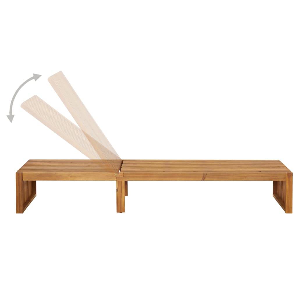 Helloshop26 - Transat chaise longue bain de soleil lit de jardin terrasse meuble d'extérieur avec coussin bois d'acacia solide - Imagen 4