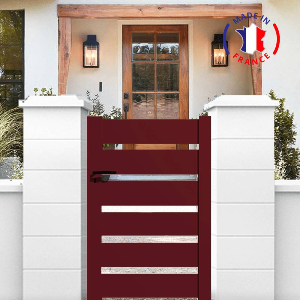 Portail Packit - Portillon en kit alu SAH dim. L.1000 (entre piliers) x H.1500 mm  Rouge (RAL 3004) - Imagen 1