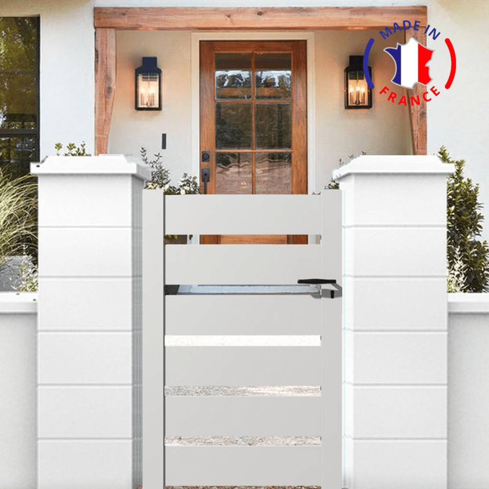 Portail Packit - Portillon en kit alu SAH dim. L.1000 (entre piliers) x H.1500 mm  Rouge (RAL 3004) - Imagen 2