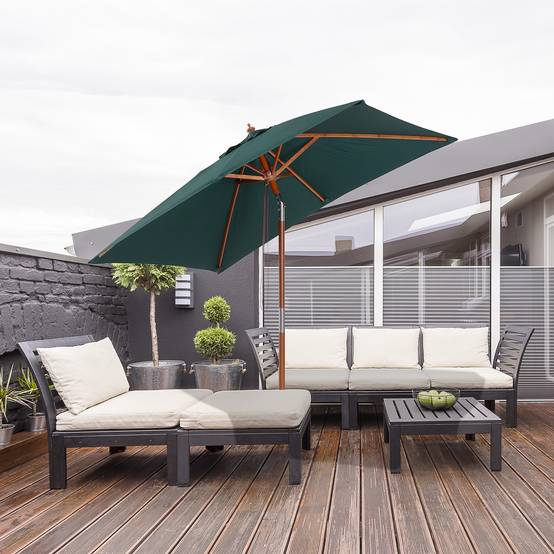 Parasol de jardin Bois Vert 200x150x235 cm - Image 4