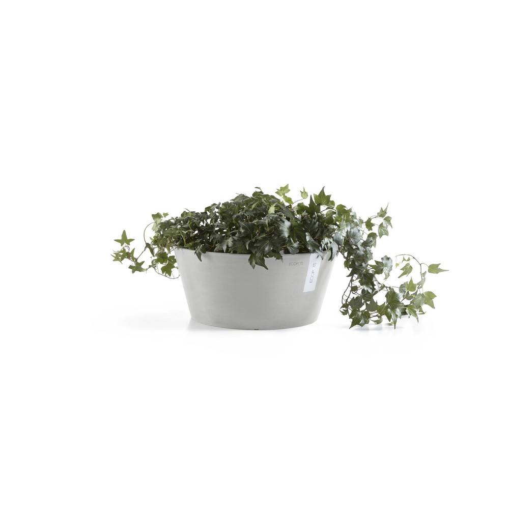 Ecopots - Pot Rond Frankfurt 40 Blanc Gris - Ø 41 x H. 18 cm - 16,4 L ECOPOTS - Imagen 3