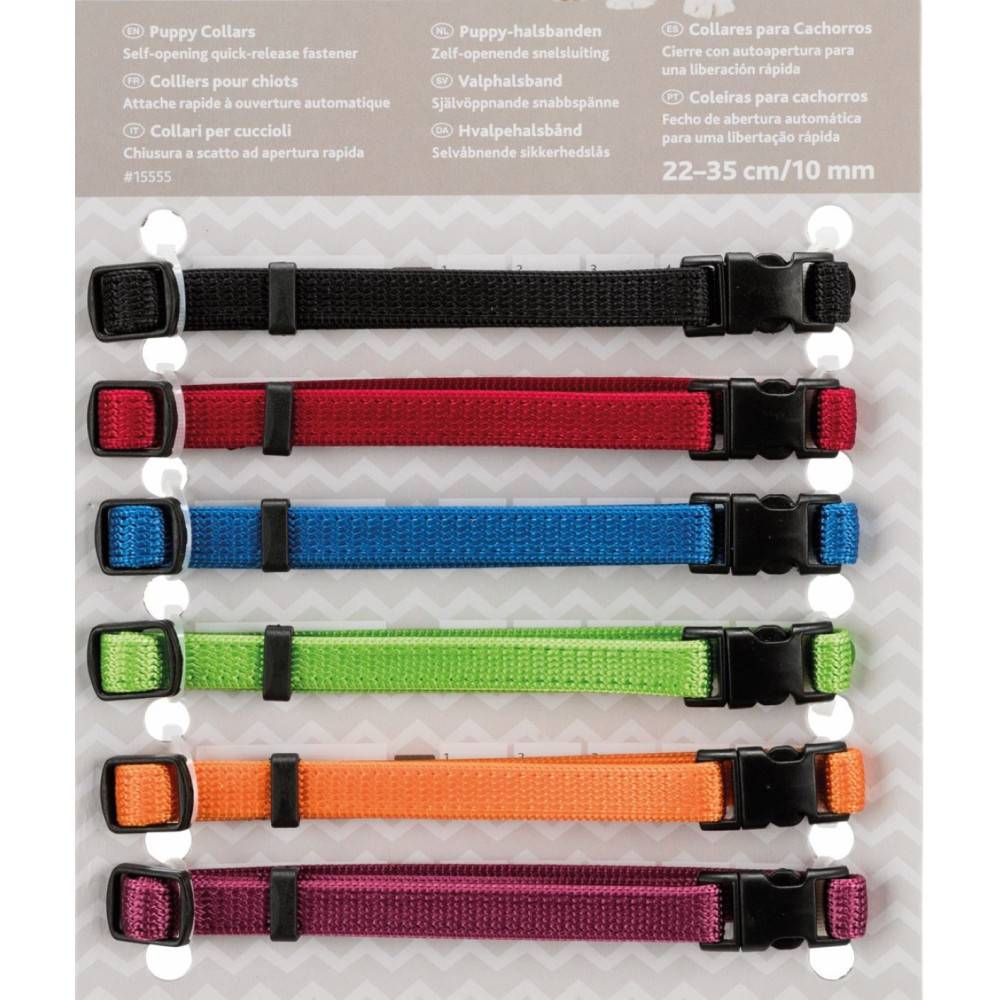 6 colliers  M-L  22 à 35 cm x 10 mm pour chiot.  couleurs différentes - Imagen 1