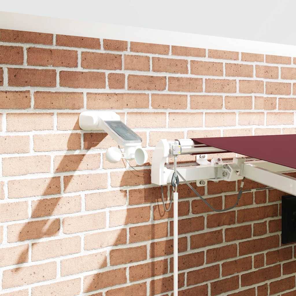 Auvent motorisé aluminium extérieur protection UV capteur vent LED 4,5x3m bordeaux - ComfortXL Outdoor Living - Image 4