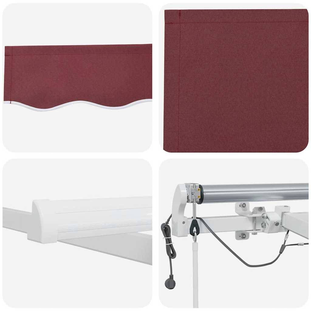 Auvent motorisé aluminium extérieur protection UV capteur vent LED 4,5x3m bordeaux - ComfortXL Outdoor Living - Image 6