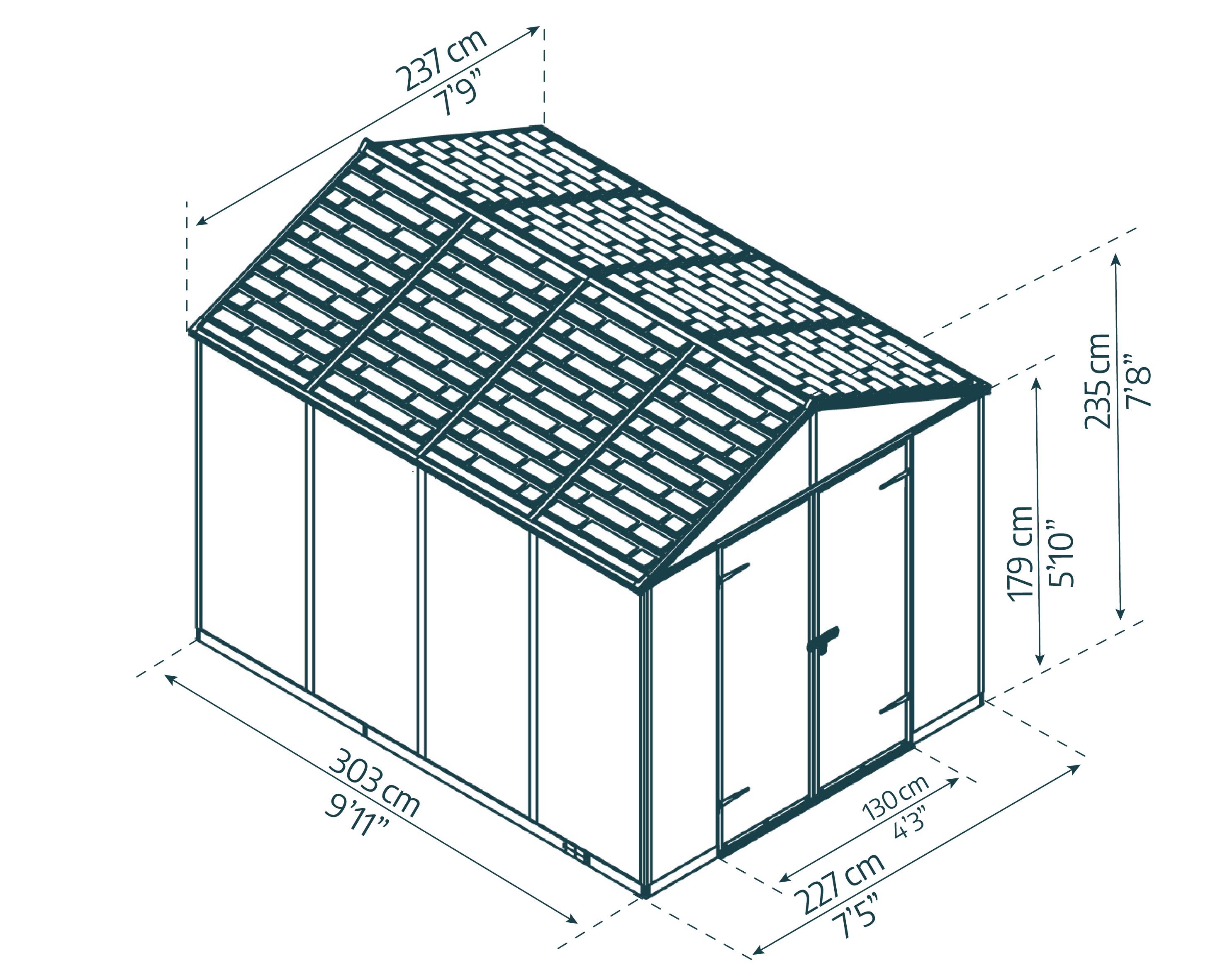 Canopia - Canopia Abri de jardin Rubicon 7,2 m² Gris - Imagen 7