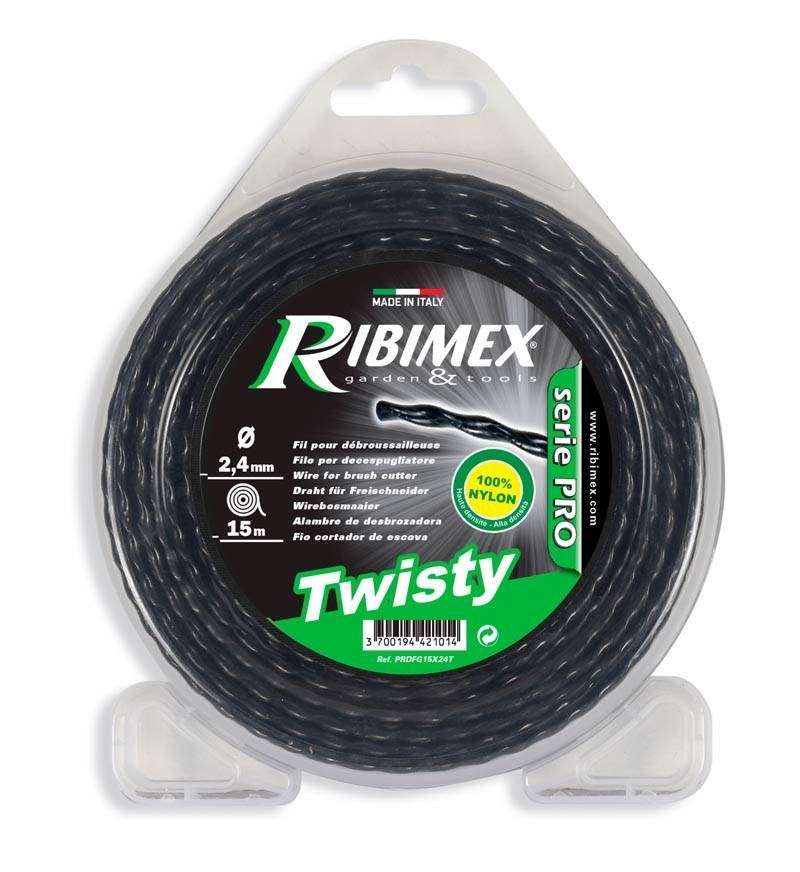Ribimex - Fil torsadé Twisty 15m 2,4mm pour tête de débroussailleuse