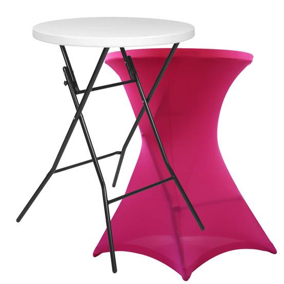 Oviala - Table haute mange debout + housse rose Pack spécial salon - Oviala - Image 1