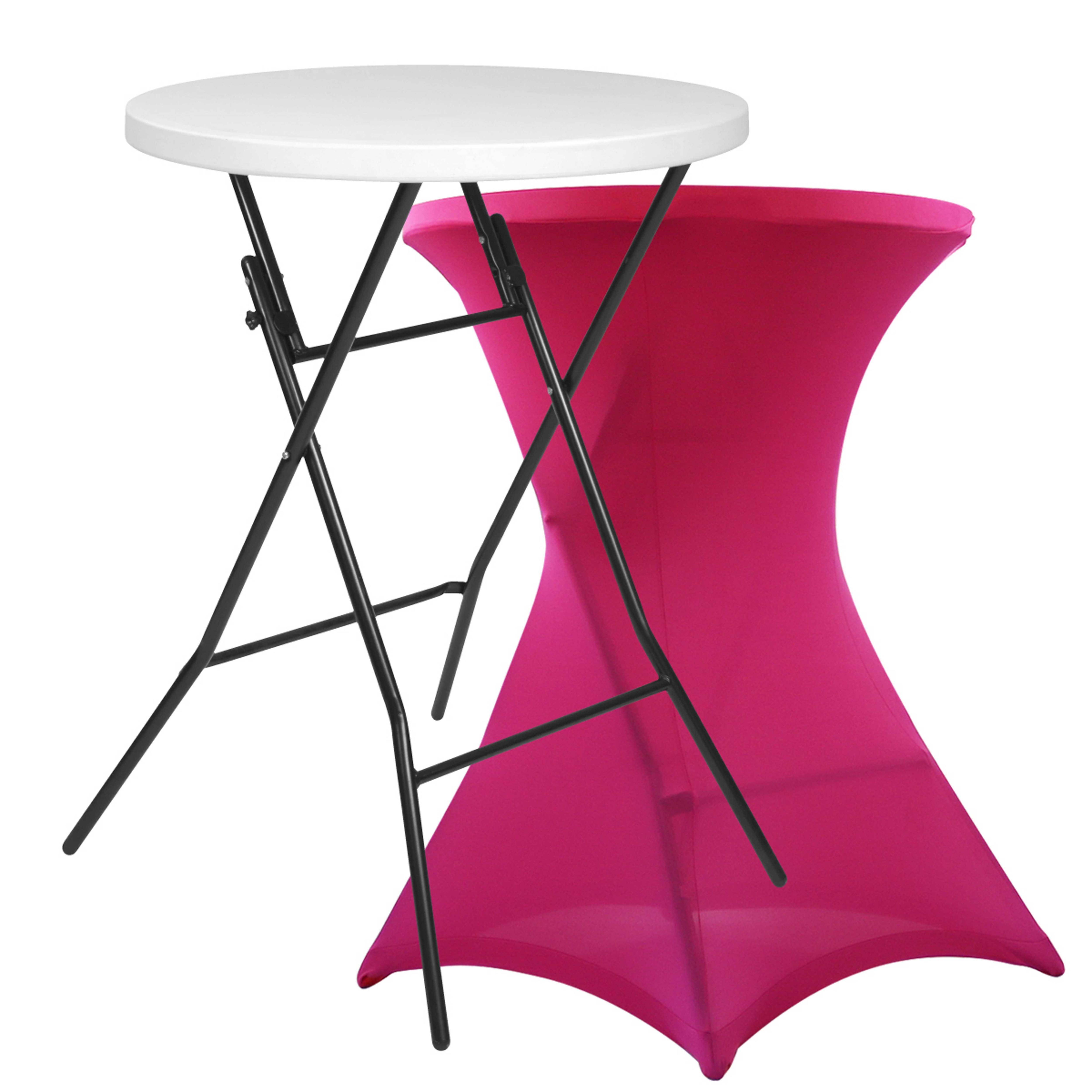 Oviala - Table haute mange debout + housse rose Pack spécial salon - Oviala - Image 1