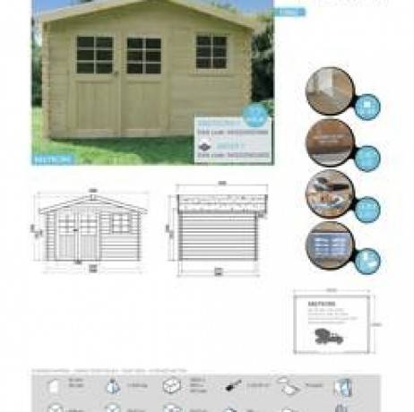 Abri de jardin Chimay en bois 9,18 m², Toiture Toit standard (roofing), Plancher Non - Imagen 5