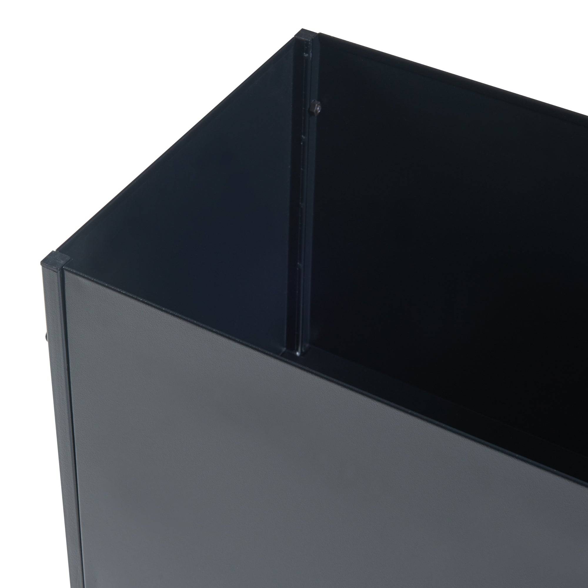 Support de plantes avec bac intégré 70 x 50 x 30 cm métal noir - Image 4