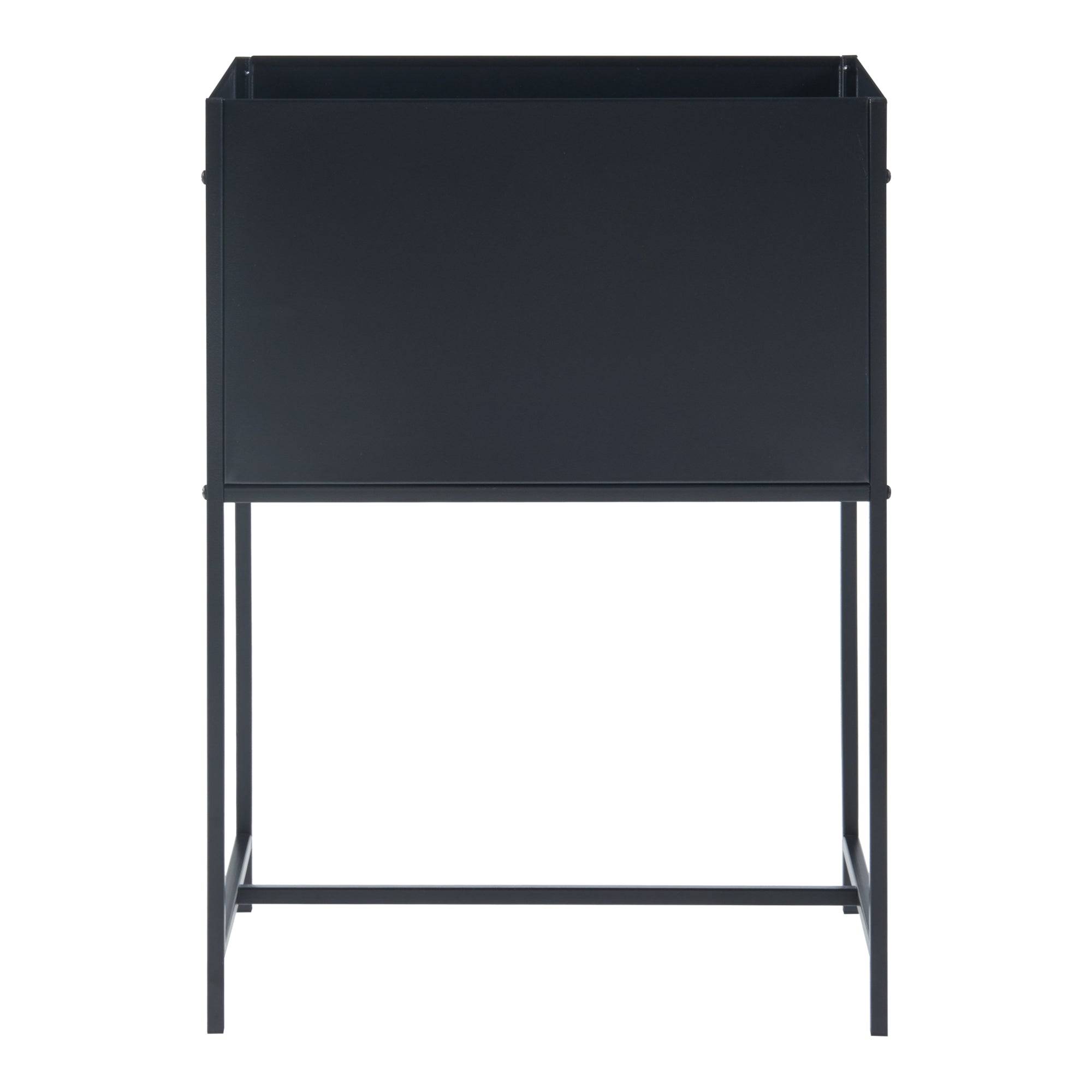 Support de plantes avec bac intégré 70 x 50 x 30 cm métal noir - Image 3