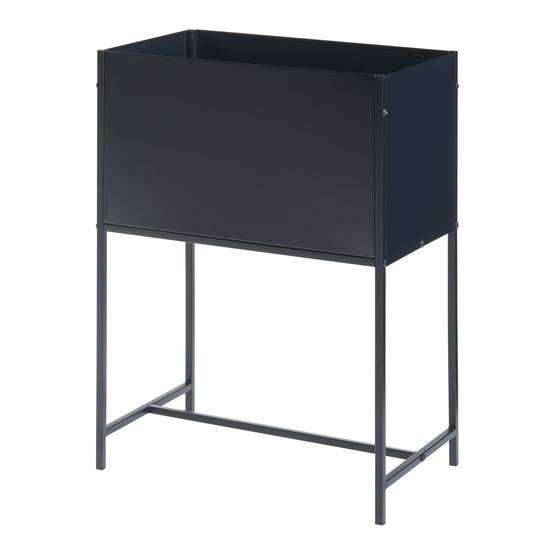Support de plantes avec bac intégré 70 x 50 x 30 cm métal noir - Image 1