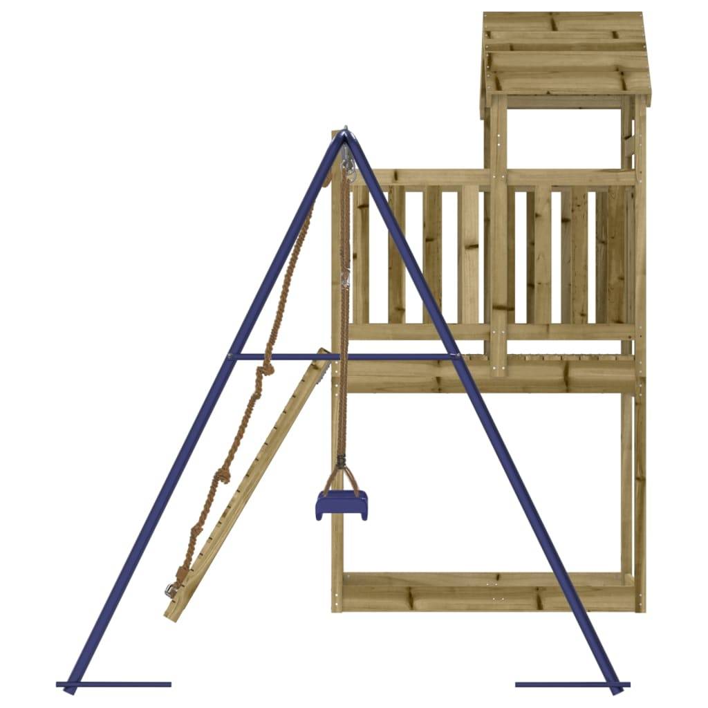 Helloshop26 - Aire de jeux d'extérieur balançoires toboggan portiques robuste jeux jardin 243 x 186 x 214 cm bois de pin imprégné - Imagen 3
