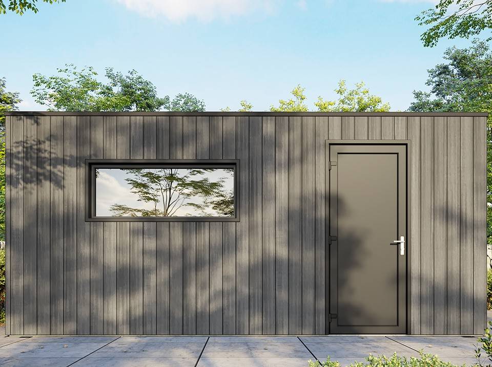 Garage Composite SILVERSTONE - Bardage Couleur Ardoise - Surface : 20m2 - Porte Sectionnelle Motorisée - 2 télécommandes - Imagen 3