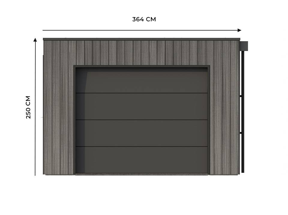 Garage Composite SILVERSTONE - Bardage Couleur Ardoise - Surface : 20m2 - Porte Sectionnelle Motorisée - 2 télécommandes - Imagen 7