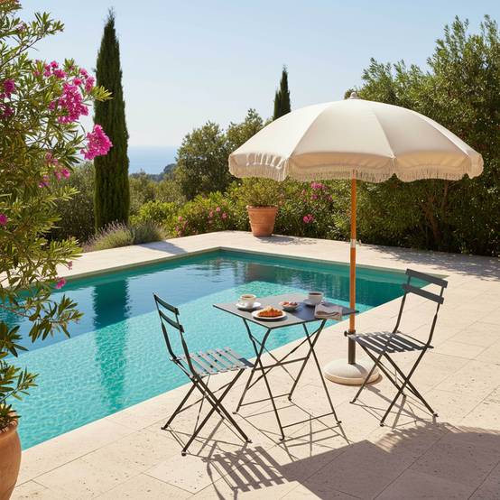 Oviala - Table de jardin pliante bistrot en acier gris Rome - Oviala - Imagen 4