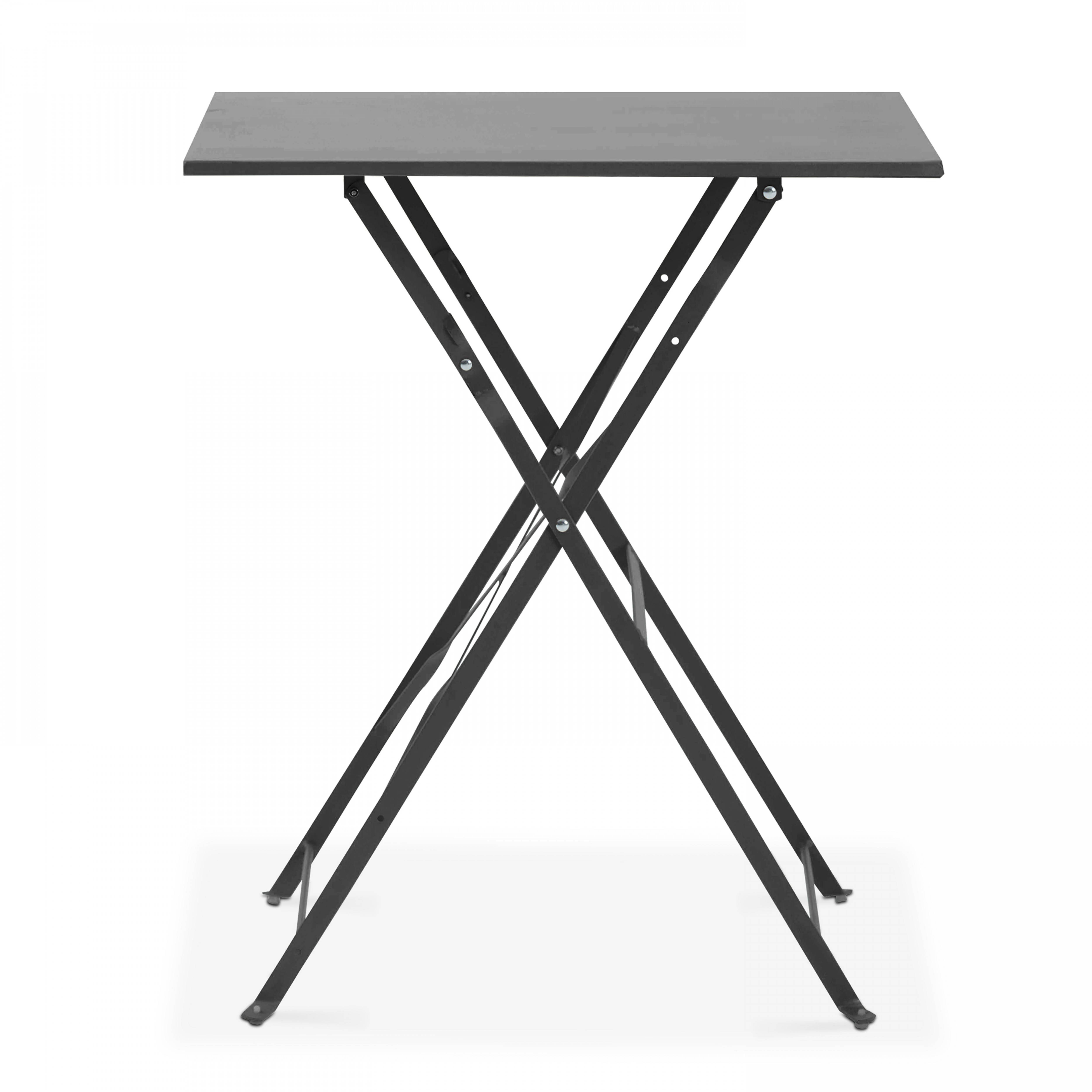 Oviala - Table de jardin pliante bistrot en acier gris Rome - Oviala - Imagen 2