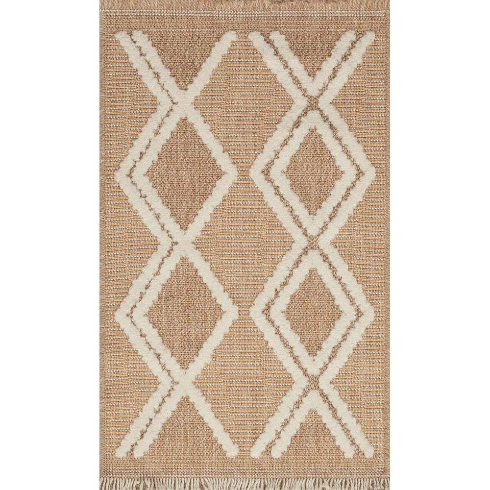 Jardindeco - Tapis intérieur extérieur aspect jute jaune Tijuana 9048 170 x 120 cm - Imagen 3