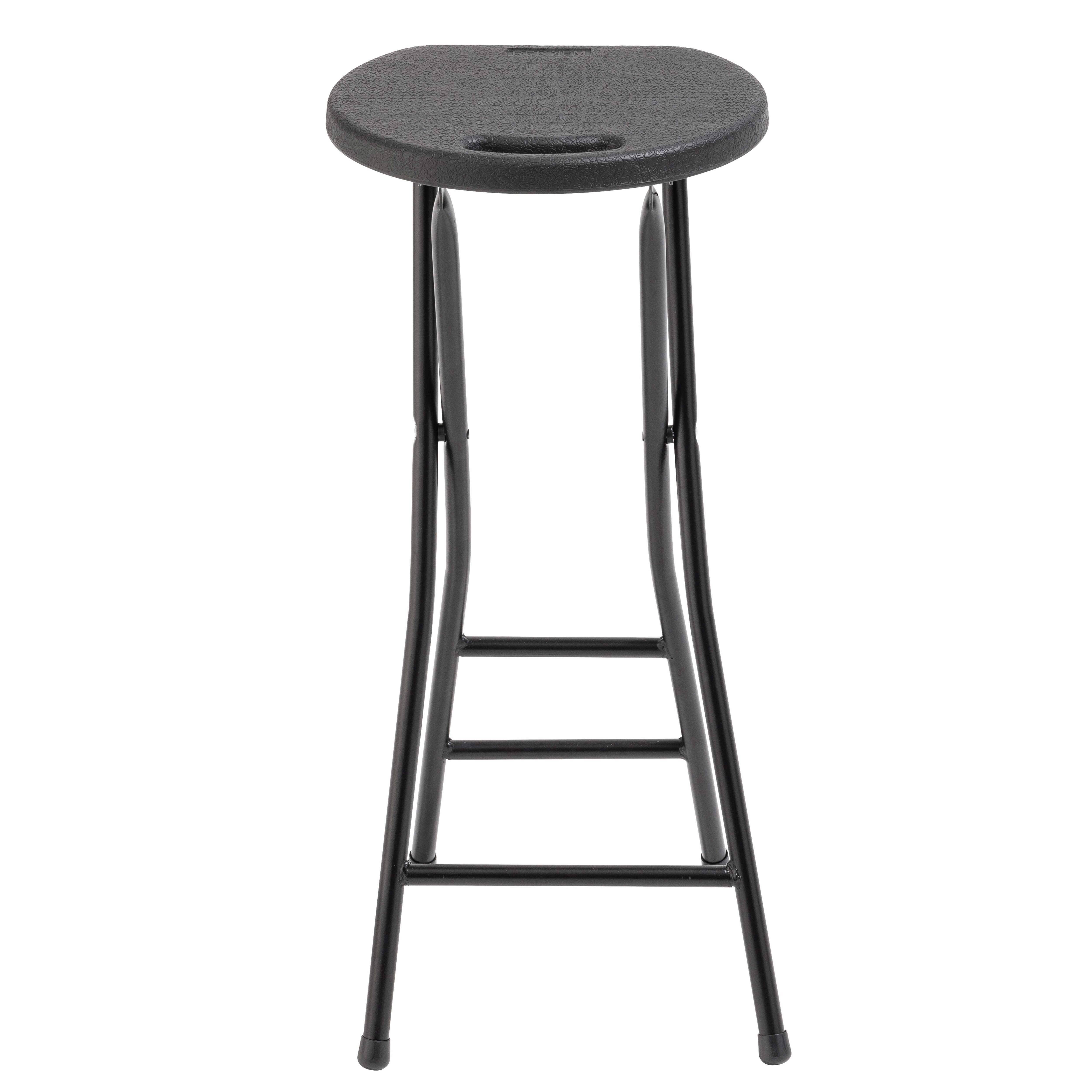 Oviala - Lot de 10 tabourets hauts pliants noirs REKKEM - Oviala - Imagen 3