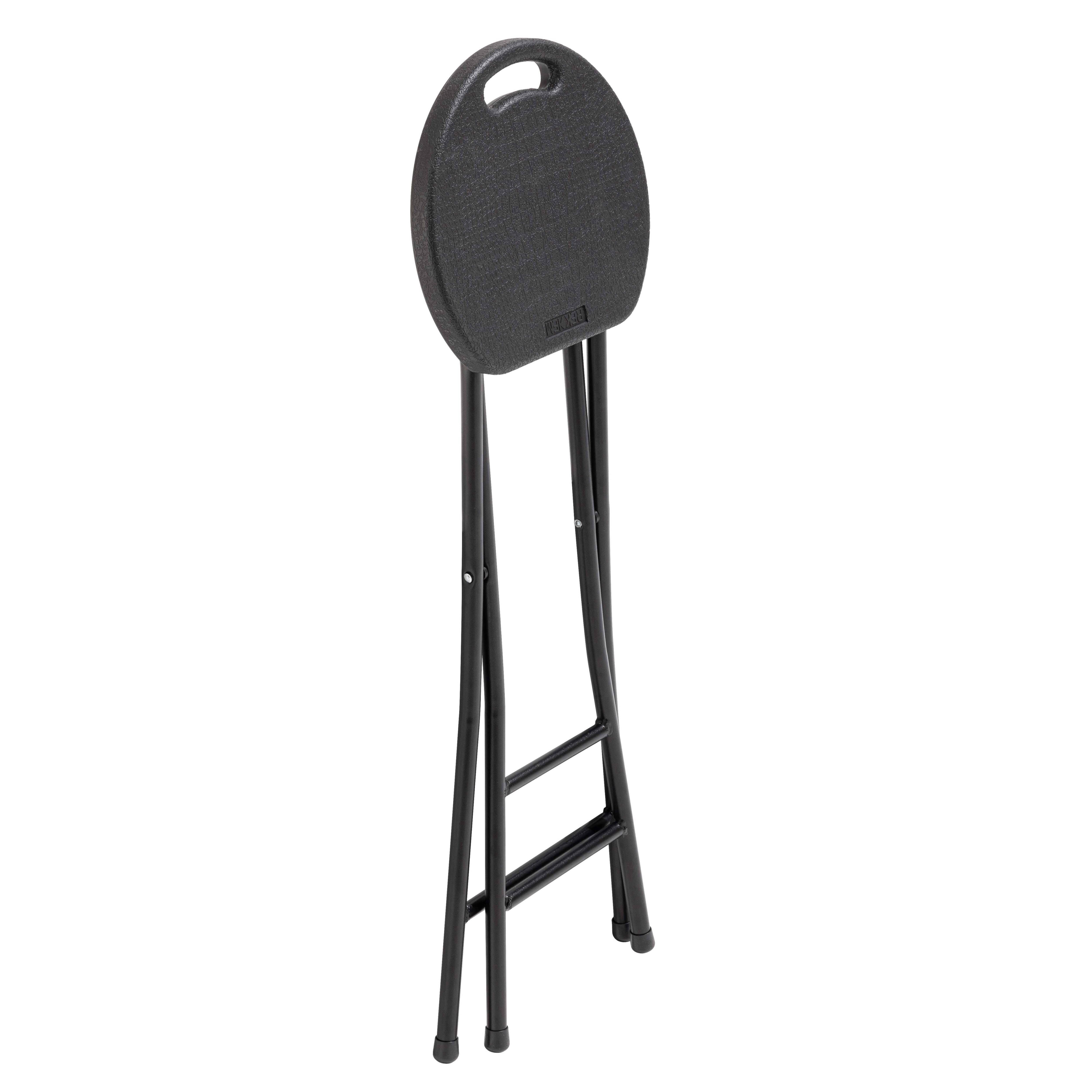 Oviala - Lot de 10 tabourets hauts pliants noirs REKKEM - Oviala - Imagen 2