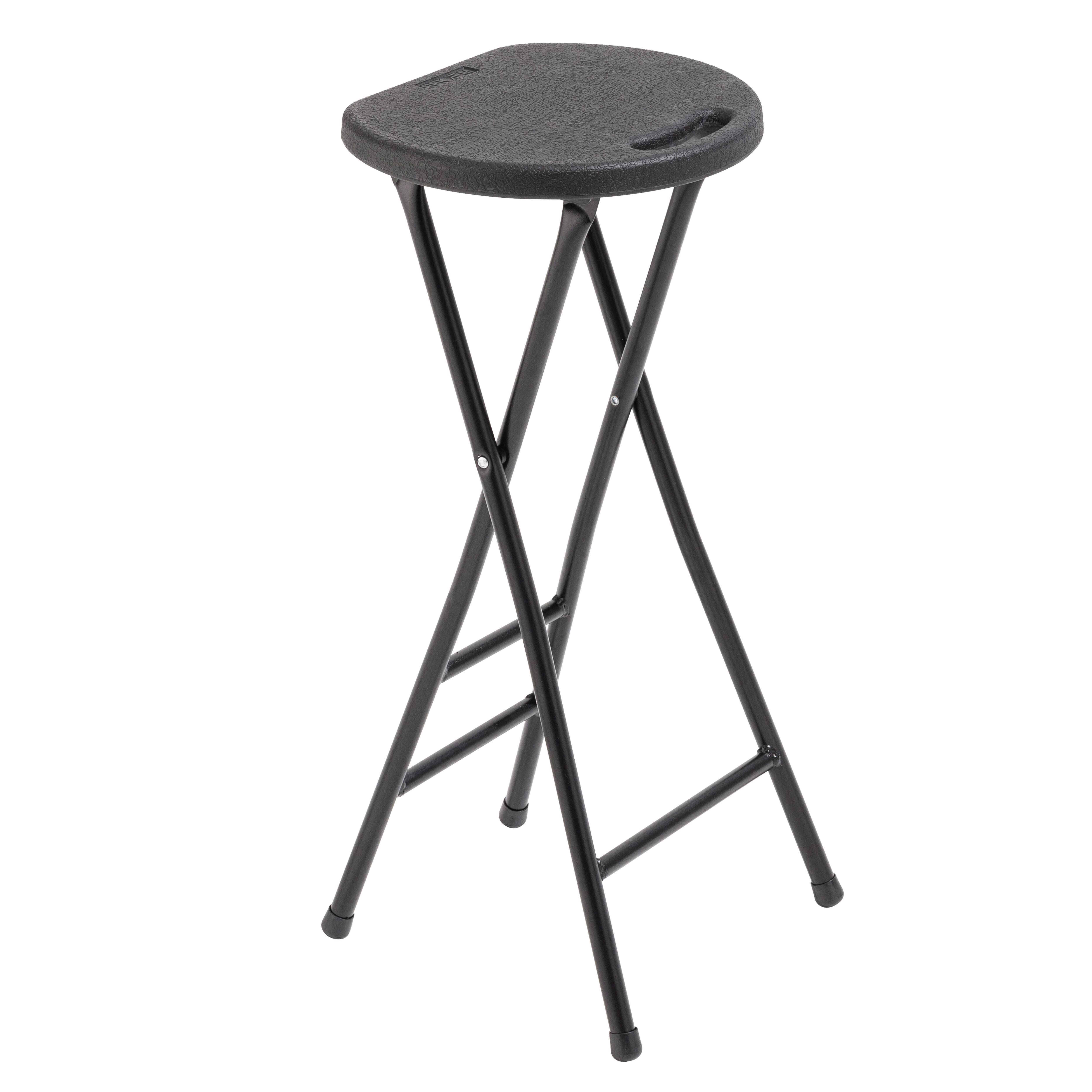 Oviala - Lot de 10 tabourets hauts pliants noirs REKKEM - Oviala - Imagen 1