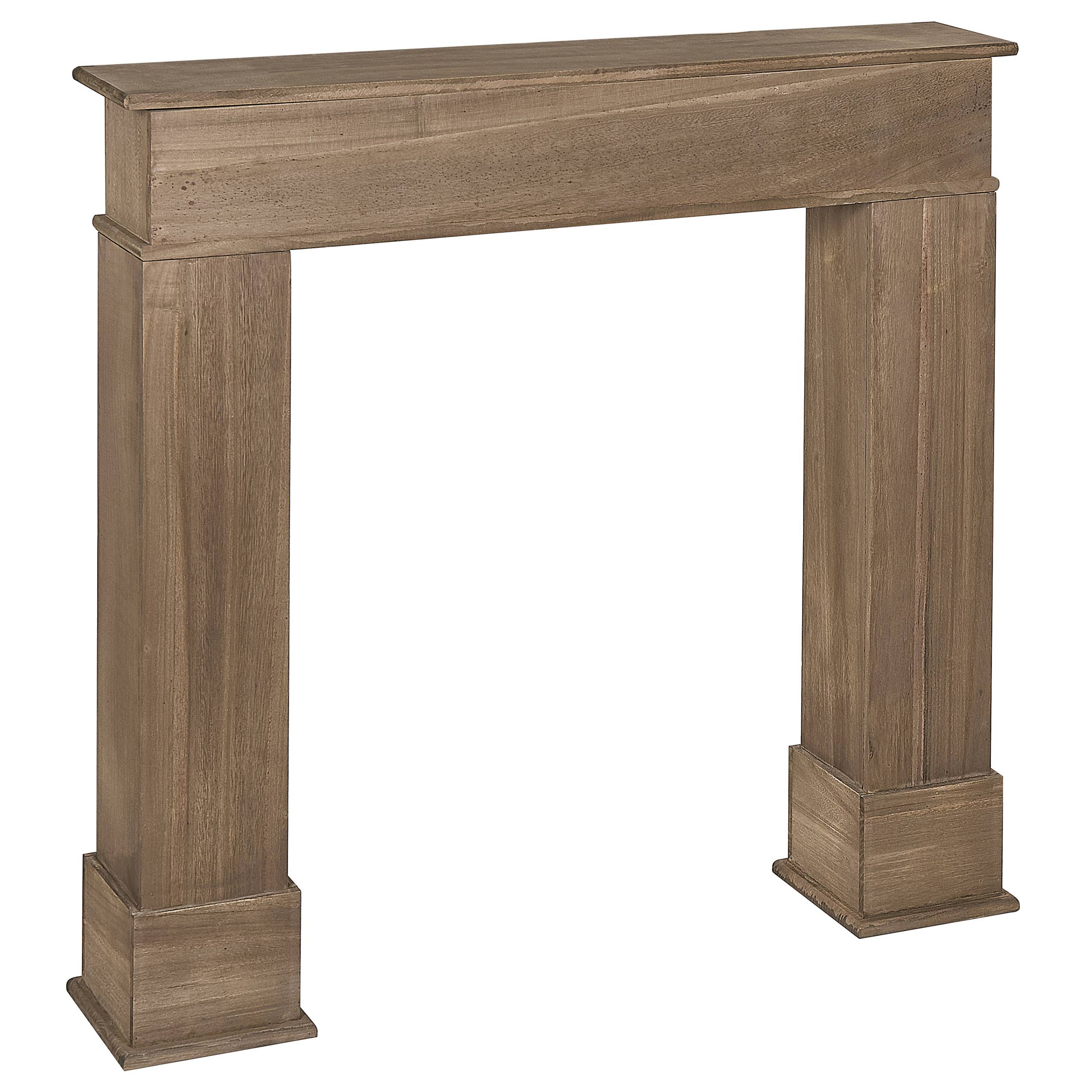 Beliani - Revêtement de Cheminée Bois Paulownia Foncé 104 x 18 x 98 cm Cadre Contour de Cheminée avec Ornements Classique Traditionnel Salon - Imagen 5