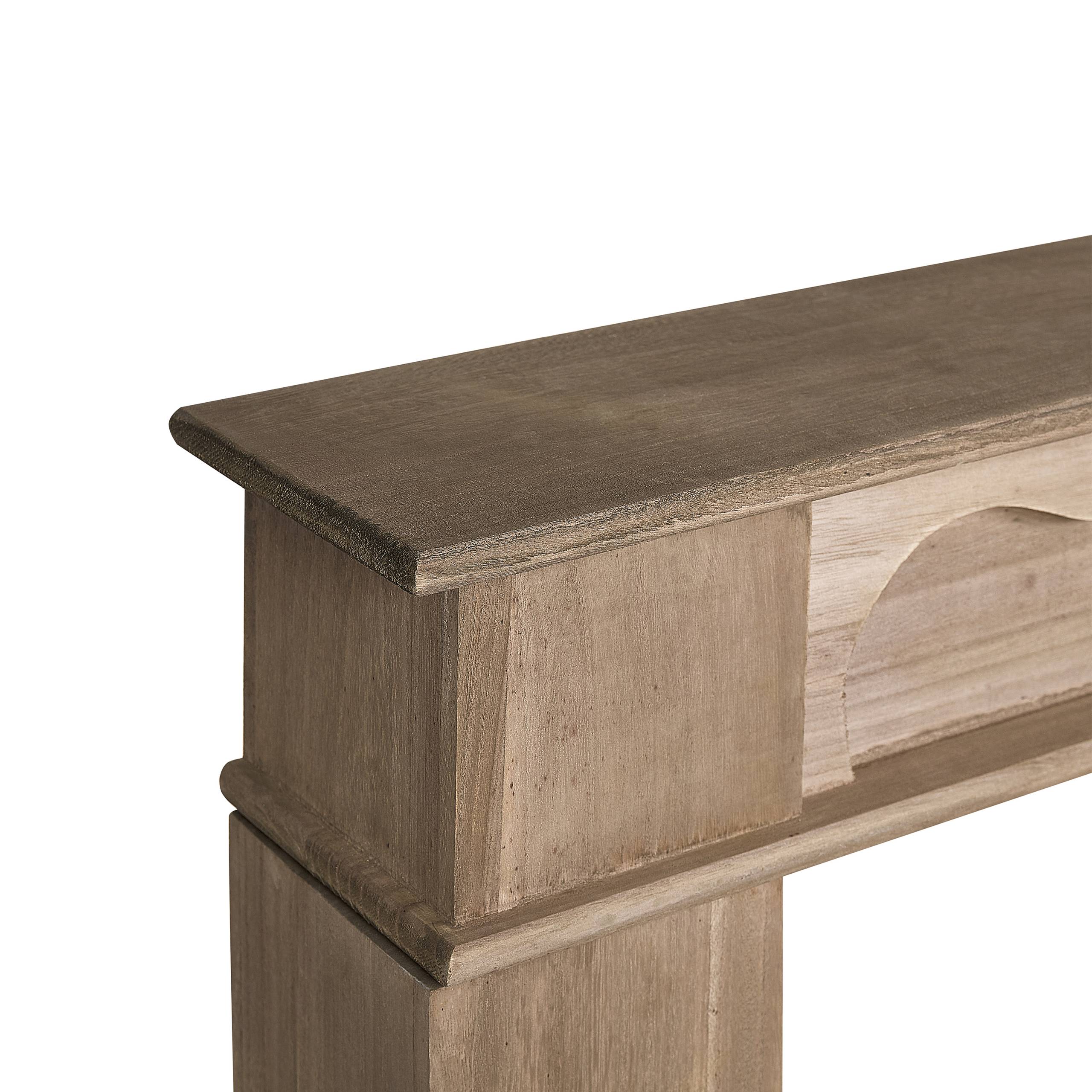 Beliani - Revêtement de Cheminée Bois Paulownia Foncé 104 x 18 x 98 cm Cadre Contour de Cheminée avec Ornements Classique Traditionnel Salon - Imagen 6