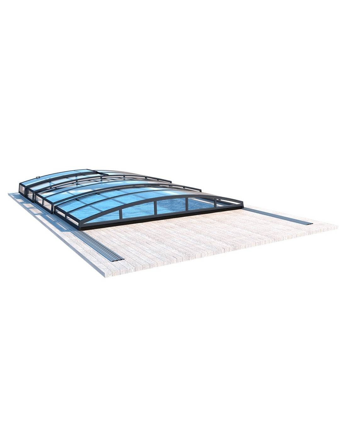 Altanka - Abri de piscine Skyline pour les modèles 6,20x3 m - BAS87, BAS787 - polycarbonate massif 3 mm - Couleur Ral7016 Graphite - ECO314 - Imagen 3