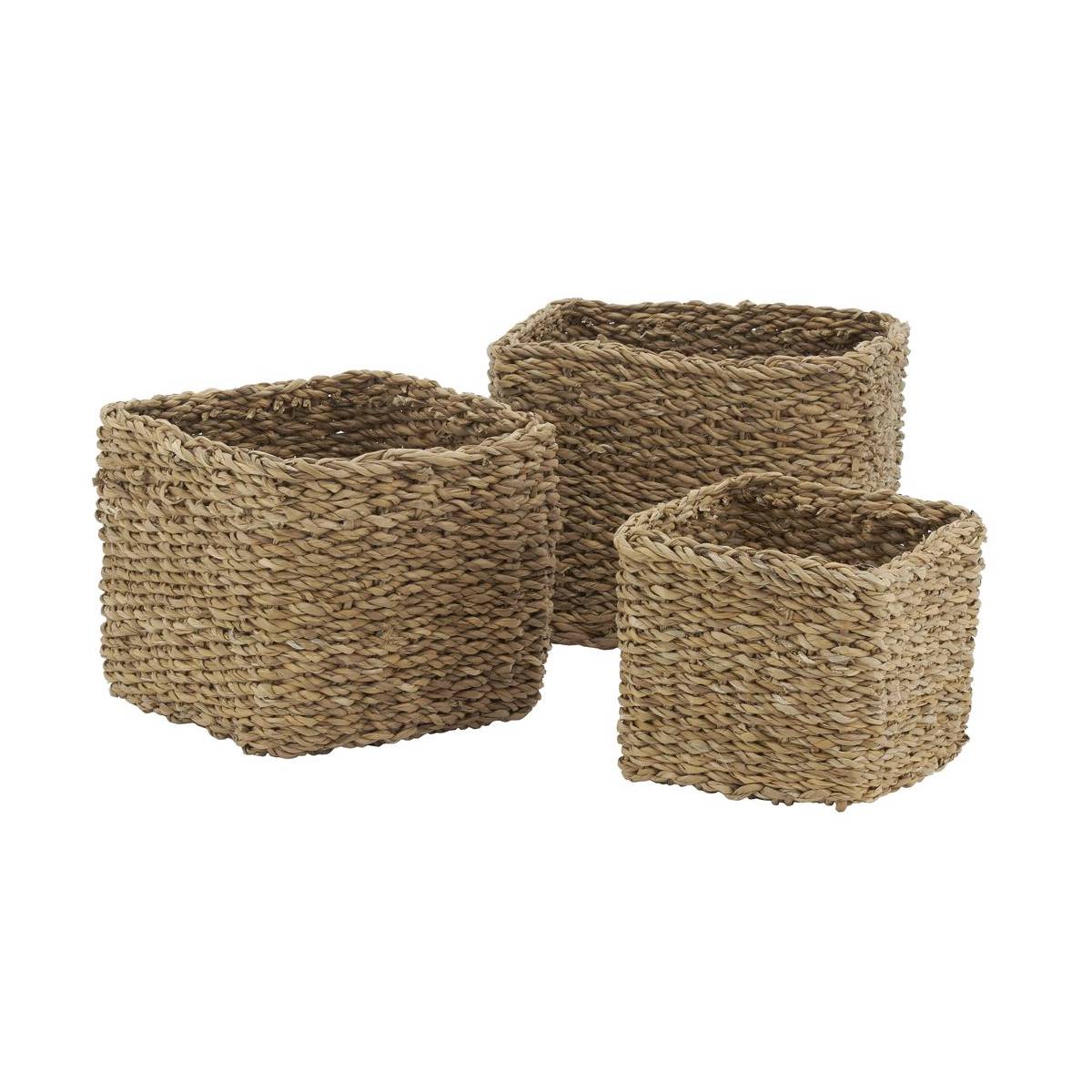 Aubry Gaspard - Série de 3 cache-pots en jonc naturel (Lot de 3) - Imagen 1