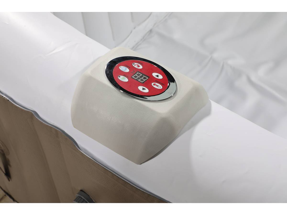 Spa Gonflable Carré En Pvc "monac" - 4 Places - Taupe -habitat Et Jardin - Image 4