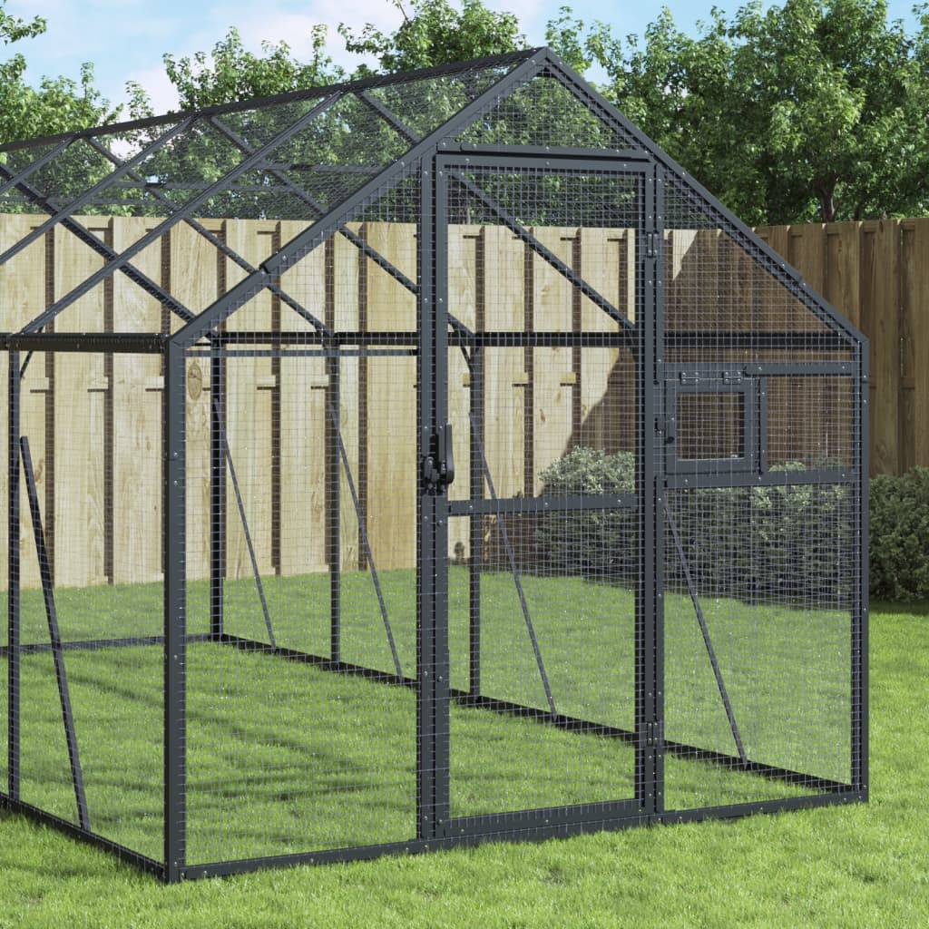 Grande Cage Aluminium Géante Élevage Anthracite 179x800cm - ComfortXL Outdoor Living - Image 1