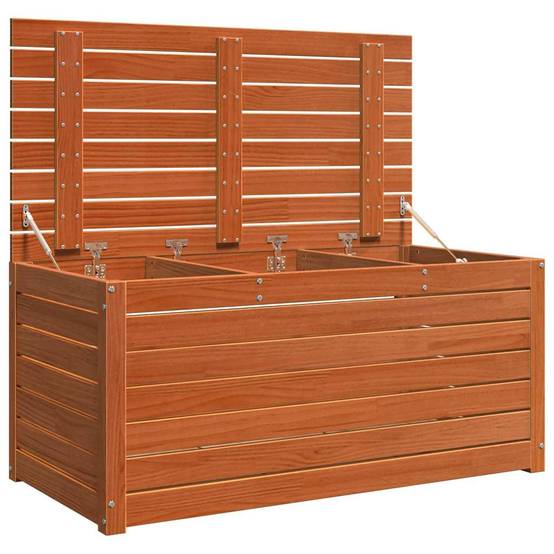 Boîte de rangement bois d'ingénierie brun cire 101 x 50.5 x 46.5 cm - PANGIVO - Image 5
