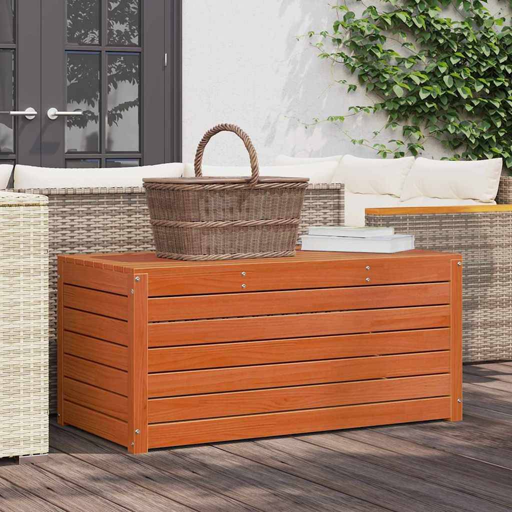 Boîte de rangement bois d'ingénierie brun cire 101 x 50.5 x 46.5 cm - PANGIVO - Image 1