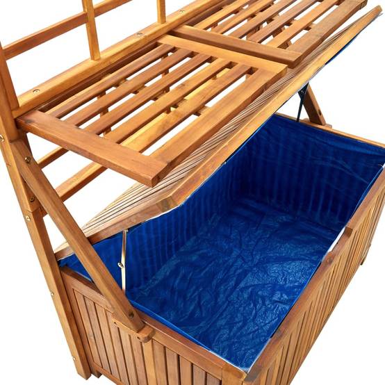 Helloshop26 - Boîte de rangement avec treillis 99 x 50 x 160 cm acacia massif - Imagen 4