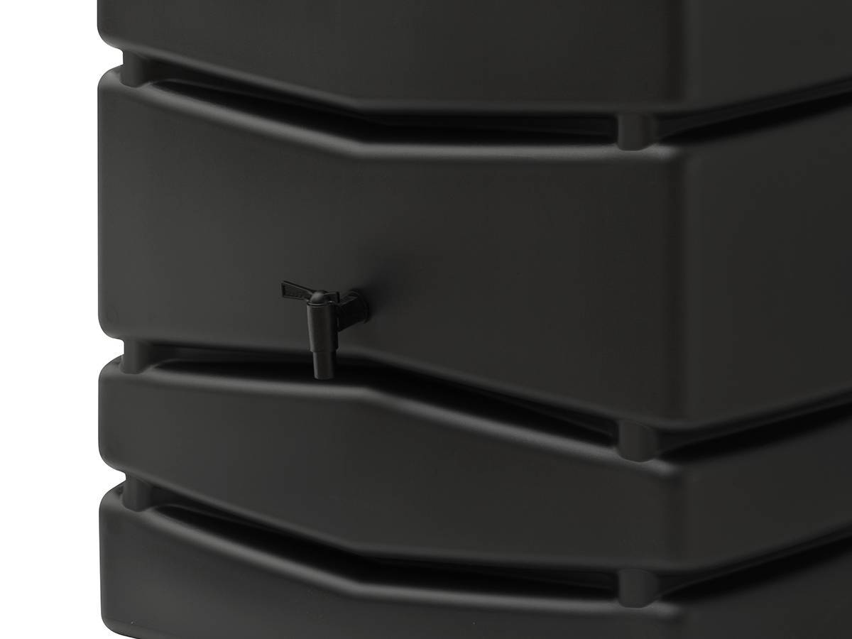 Nature - Récupérateur d'eau de pluie mural anthracite avec robinet 450 L - Nature - Image 3