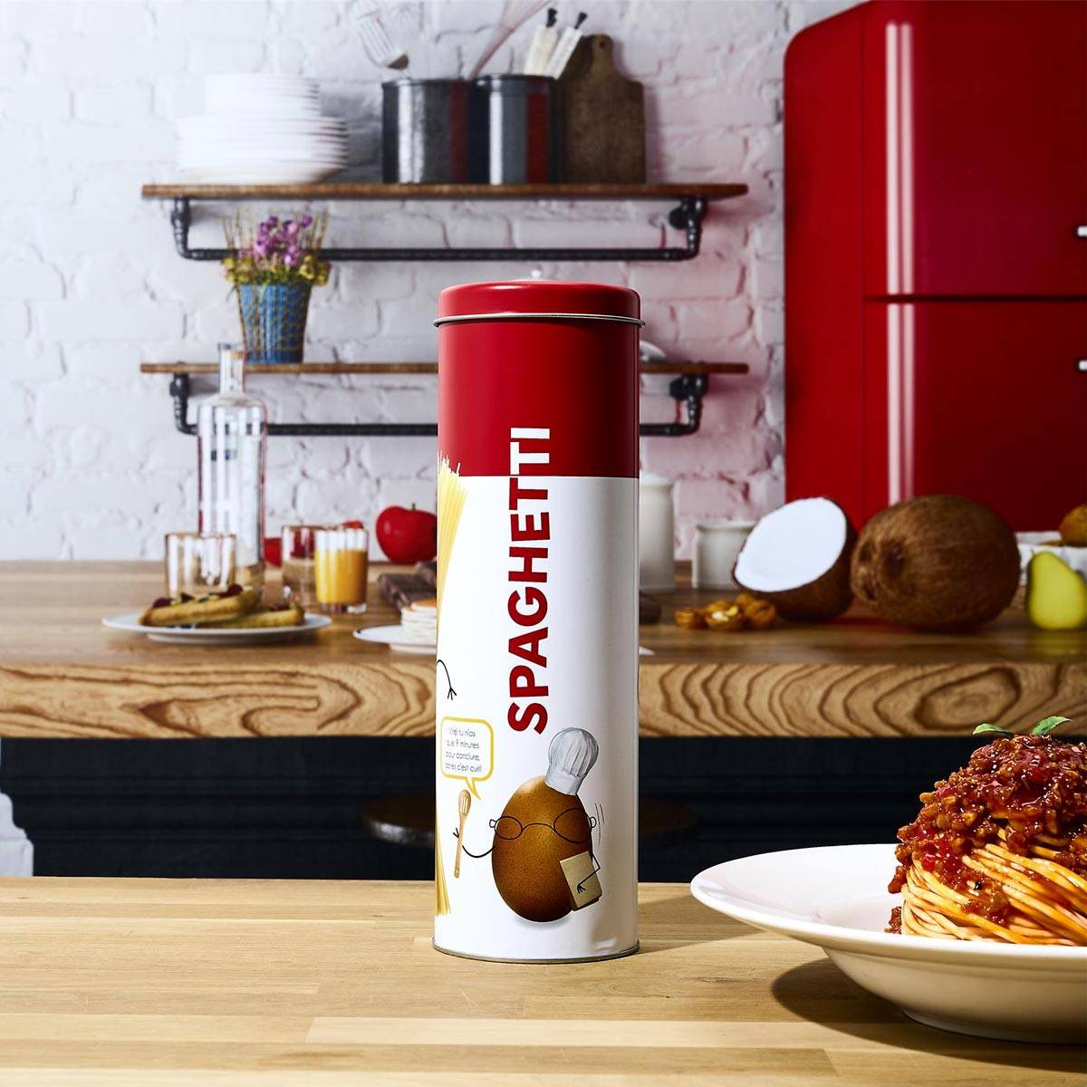 Cook Concept - Boîte à Spaghettis en Métal "Ludique" 27cm Rouge - Image 4