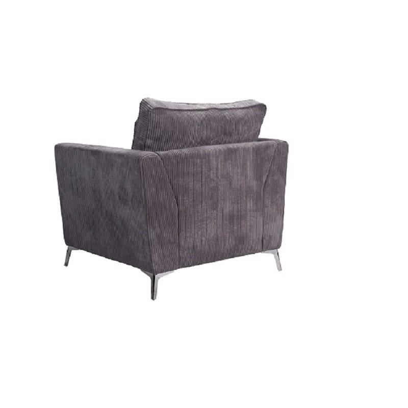 Fauteuil Isla velours côtelé gris - Image 3