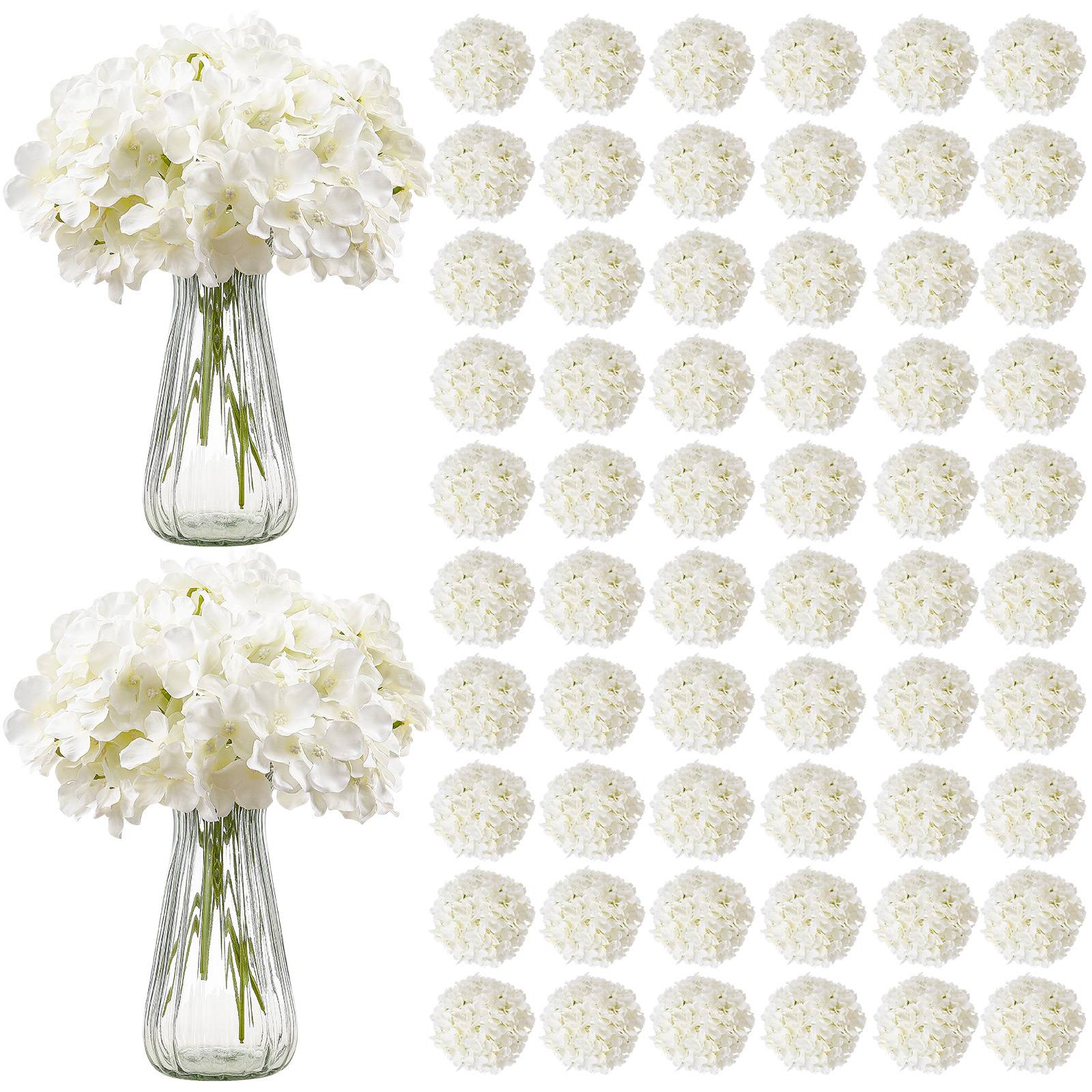 VEVOR Hortensia artificiel lot de 205, 250mm. Aspect réaliste, tête 152mm. Décoration intérieure, fêtes. Blanc. - Image 1
