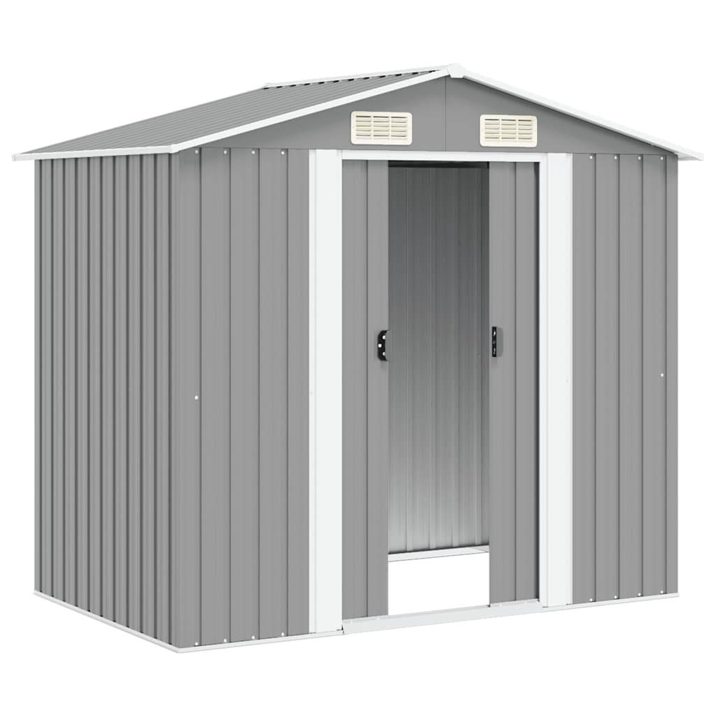PANGIVO - Abri de jardin avec double porte coulissante - Acier galvanisé gris 204 x 132 x 186 cm - Surface au sol 2,31m² - PANGIVO - Image 4