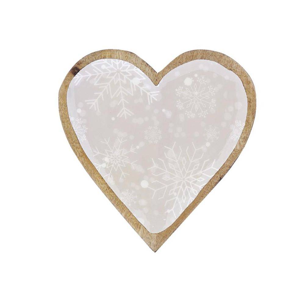 Aubry Gaspard - Corbeille en manguier Flocon Coeur beige - Imagen 2
