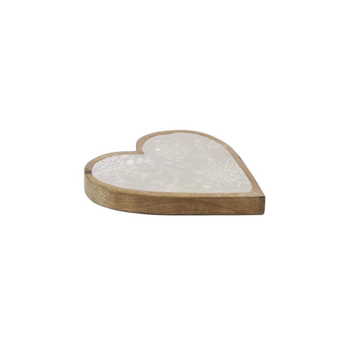 Aubry Gaspard - Corbeille en manguier Flocon Coeur beige - Imagen 1