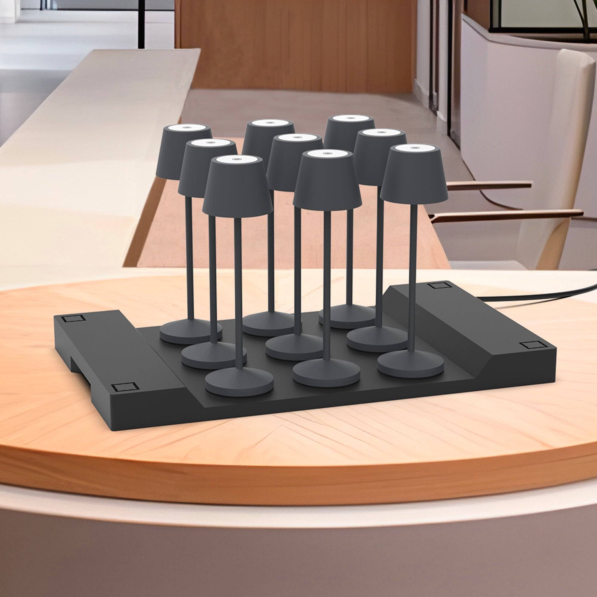 Lumisky - 9 Lampes de table EMILY Gris + base de chargement - Imagen 2