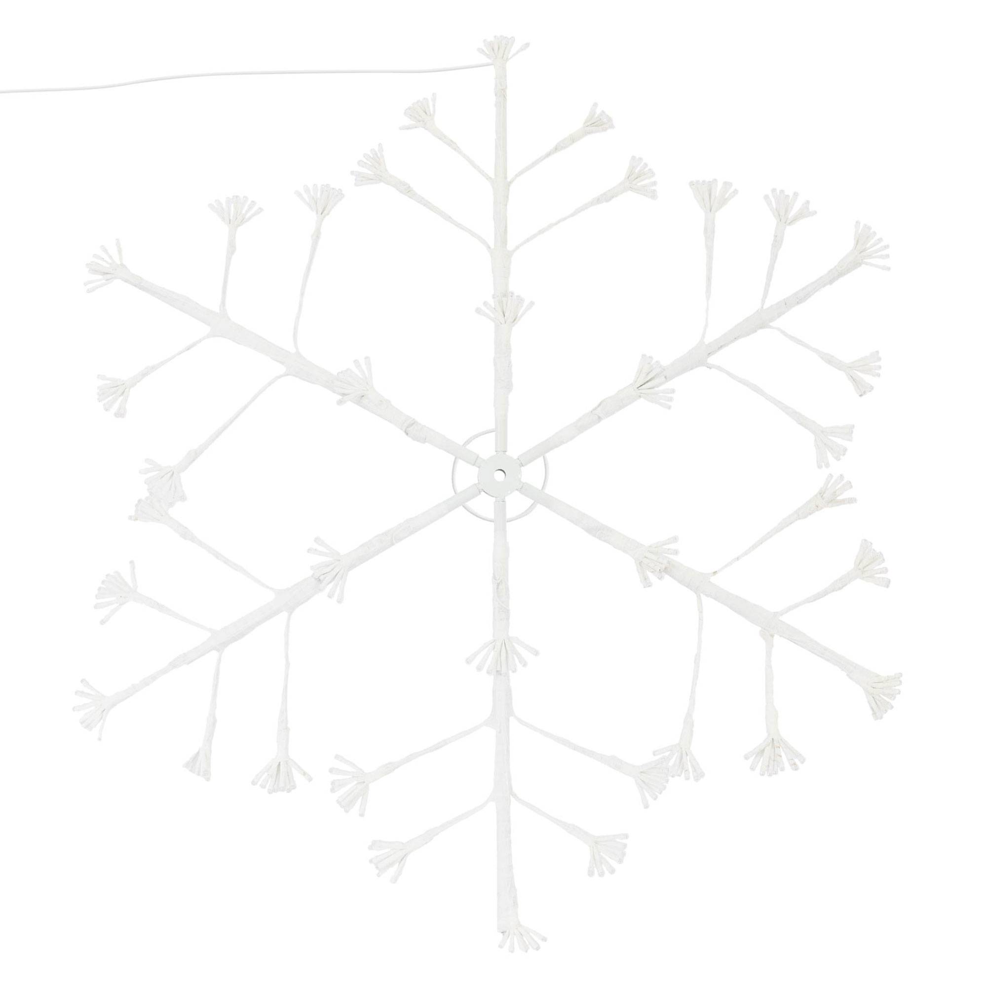 Ecd-Germany - Flocon de neige lumineuse 288 ampoules LED blanc chaud IP44 décoration Noël - Imagen 1