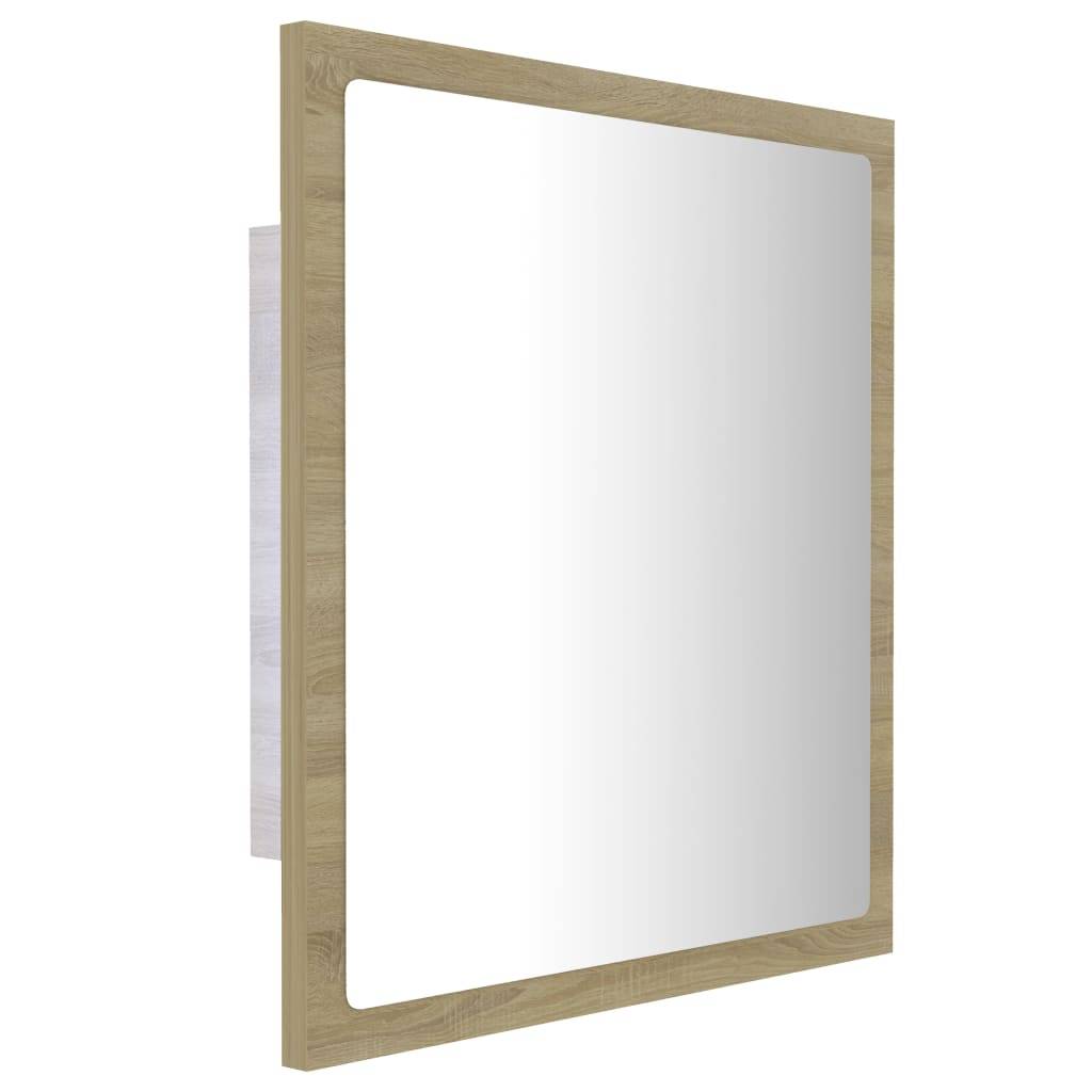 Helloshop26 - Miroir led de salle de bain 40 x 8,5 x 37 cm acrylique chêne - Imagen 1