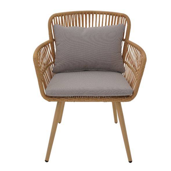 Beau Rivage - Salon de jardin GRANADA en acier et résine tressée tissu gris clair Beau Rivage - Imagen 6