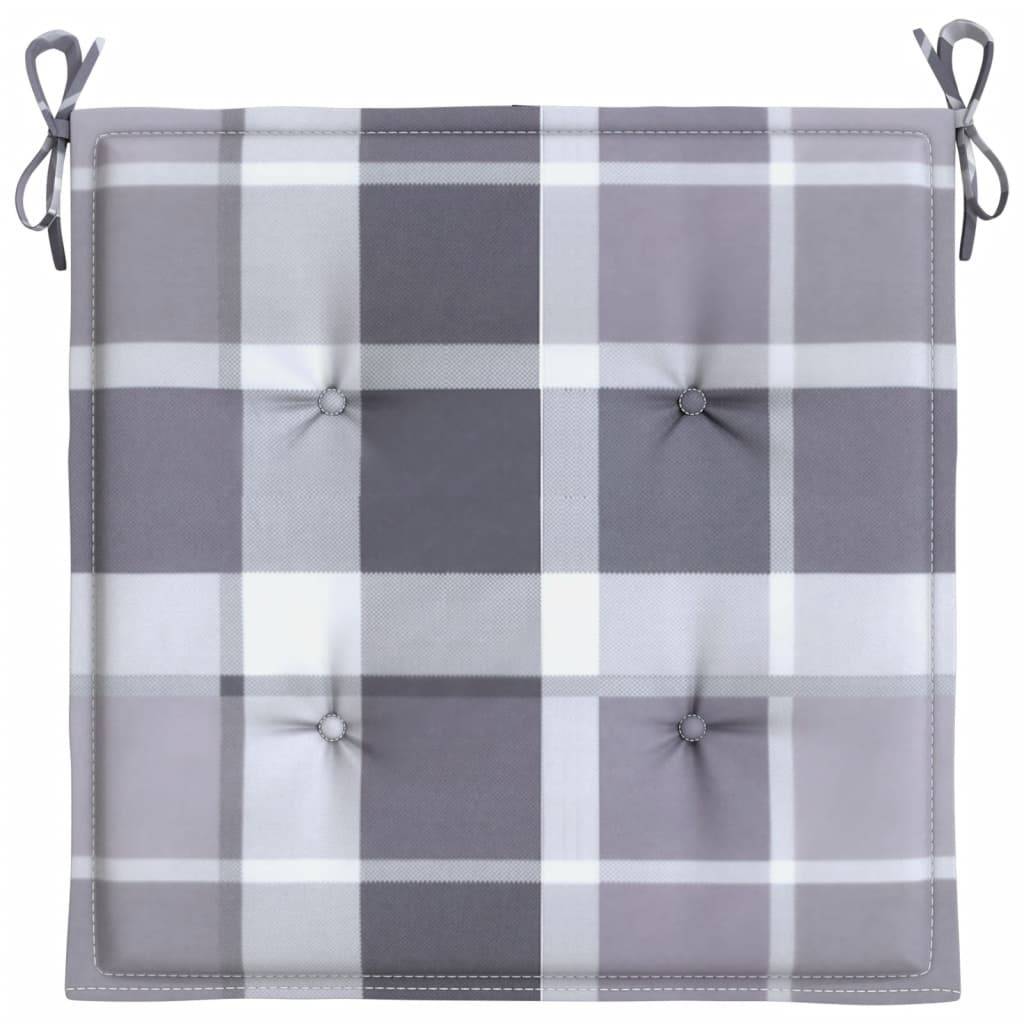 Lot de 6 Coussins de chaise de jardin carreaux gris 50x50x3 cm P141 - Image 5