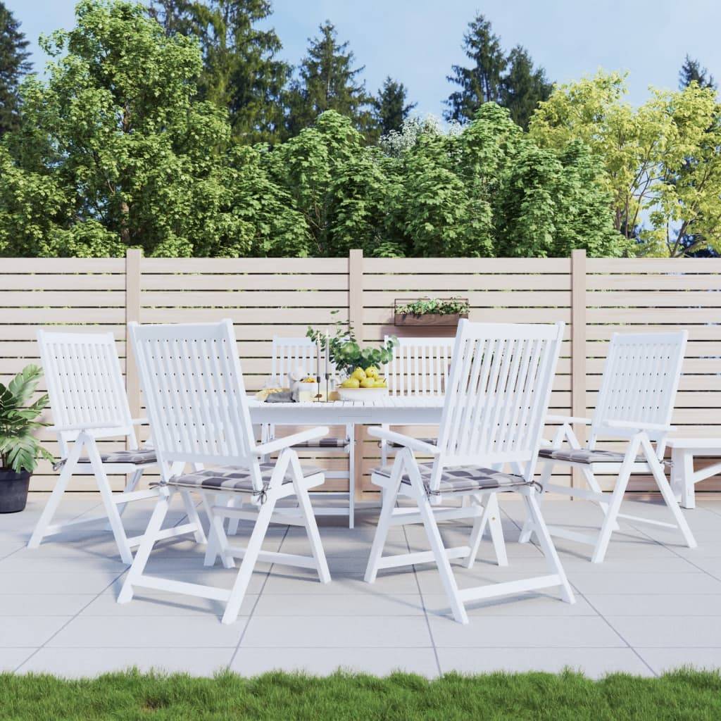 Lot de 6 Coussins de chaise de jardin carreaux gris 50x50x3 cm P141 - Image 2