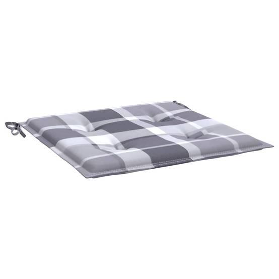 Lot de 6 Coussins de chaise de jardin carreaux gris 50x50x3 cm P141 - Image 6