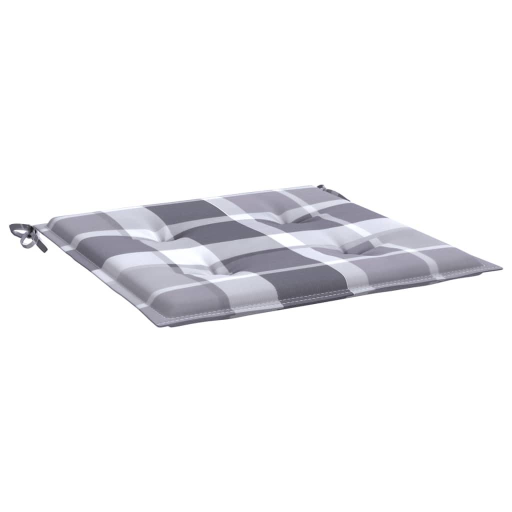 Lot de 6 Coussins de chaise de jardin carreaux gris 50x50x3 cm P141 - Image 6
