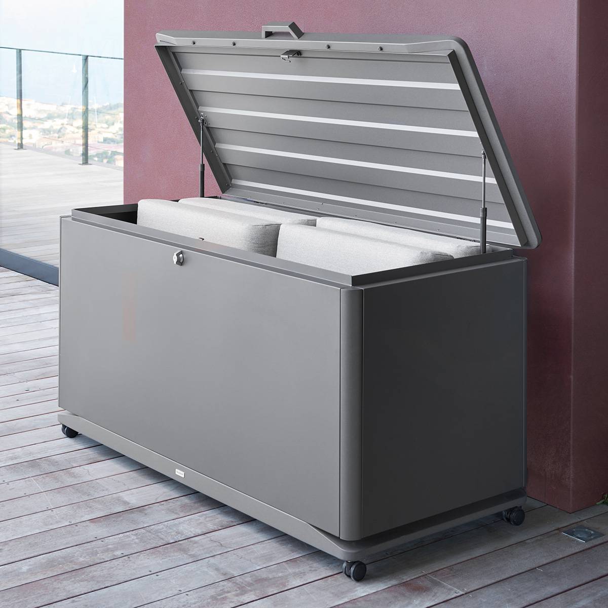 Hesperide - Coffre de rangement 920L Alumia gris graphite en aluminium - Hespéride - Image 1